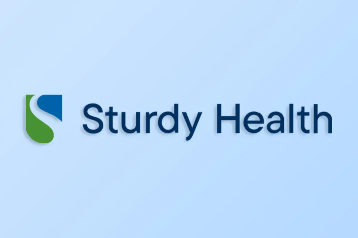 Sturdy Health Logo With A Blue Background